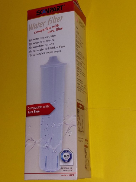 6 Wasserfilter Patronen kompatibel mit Jura, steckbar ( blue )
