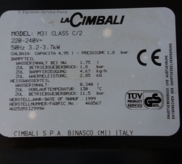 La Cimbali M 31, Siebträger